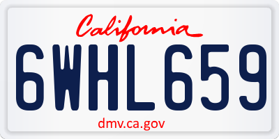 CA license plate 6WHL659