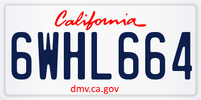CA license plate 6WHL664