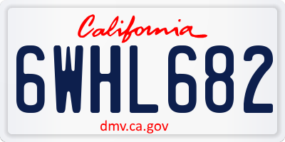 CA license plate 6WHL682