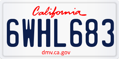 CA license plate 6WHL683