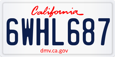 CA license plate 6WHL687