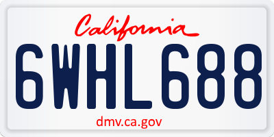 CA license plate 6WHL688