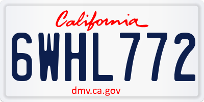 CA license plate 6WHL772
