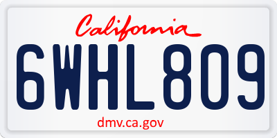 CA license plate 6WHL809