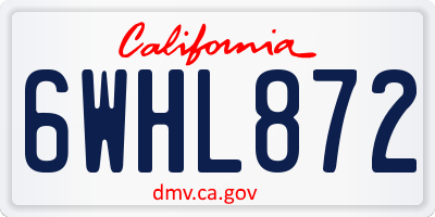 CA license plate 6WHL872
