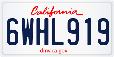 CA license plate 6WHL919
