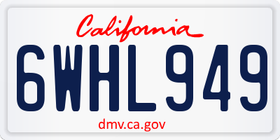 CA license plate 6WHL949