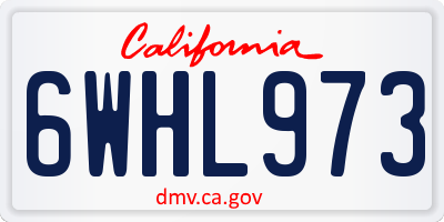 CA license plate 6WHL973