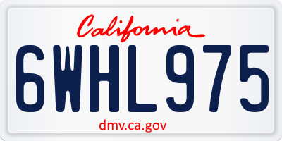 CA license plate 6WHL975