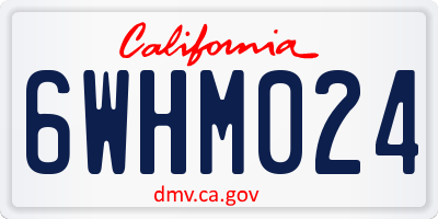 CA license plate 6WHM024