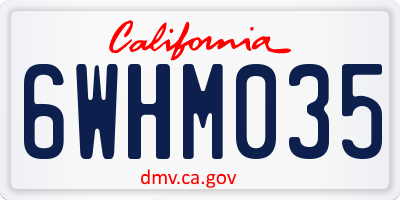 CA license plate 6WHM035