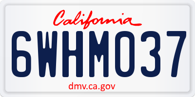 CA license plate 6WHM037