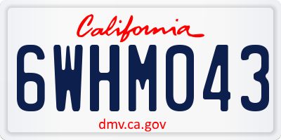 CA license plate 6WHM043