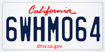 CA license plate 6WHM064