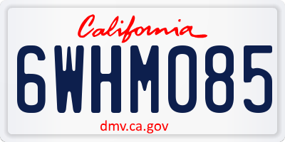 CA license plate 6WHM085