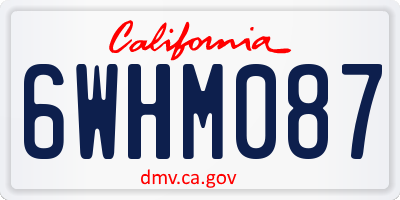 CA license plate 6WHM087