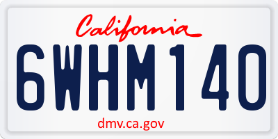 CA license plate 6WHM140