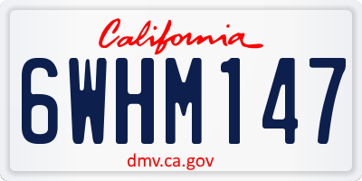 CA license plate 6WHM147