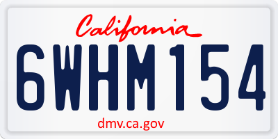 CA license plate 6WHM154