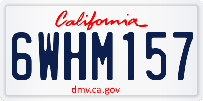 CA license plate 6WHM157