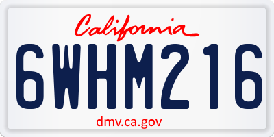 CA license plate 6WHM216