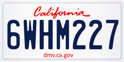 CA license plate 6WHM227