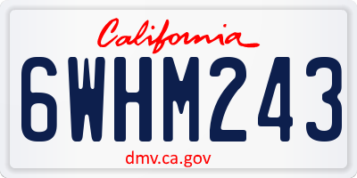 CA license plate 6WHM243