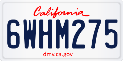 CA license plate 6WHM275