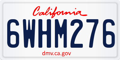 CA license plate 6WHM276