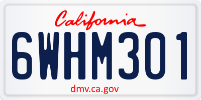 CA license plate 6WHM301