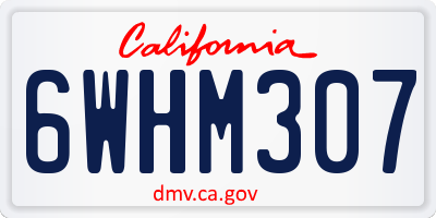 CA license plate 6WHM307