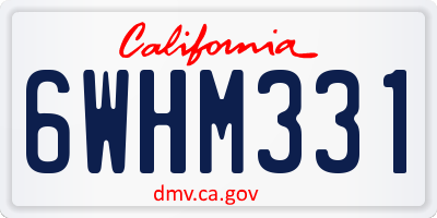 CA license plate 6WHM331