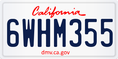 CA license plate 6WHM355