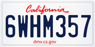 CA license plate 6WHM357