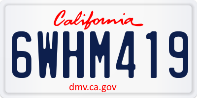 CA license plate 6WHM419