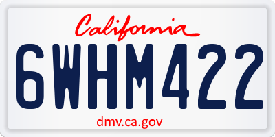 CA license plate 6WHM422