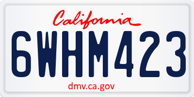 CA license plate 6WHM423