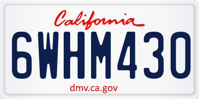 CA license plate 6WHM430