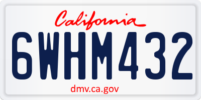 CA license plate 6WHM432