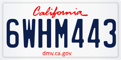 CA license plate 6WHM443