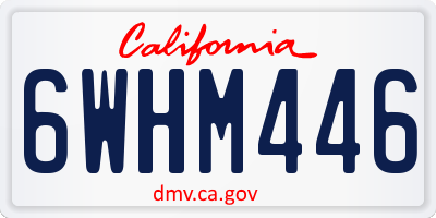 CA license plate 6WHM446