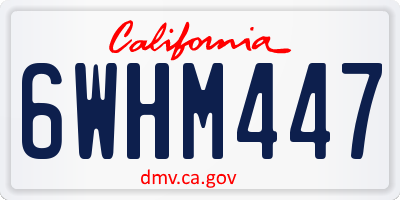 CA license plate 6WHM447