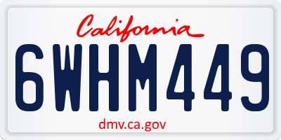 CA license plate 6WHM449