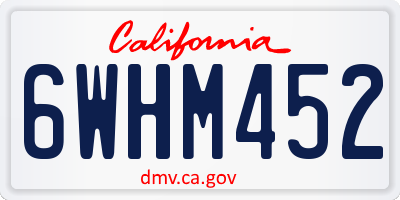 CA license plate 6WHM452