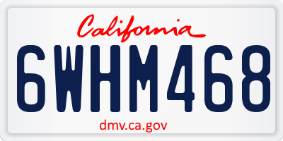 CA license plate 6WHM468