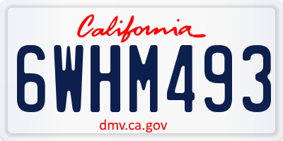 CA license plate 6WHM493