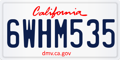 CA license plate 6WHM535