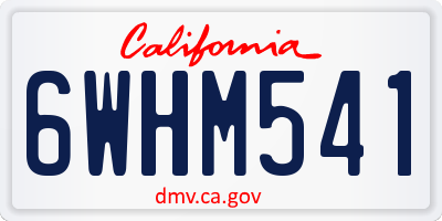CA license plate 6WHM541
