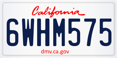 CA license plate 6WHM575