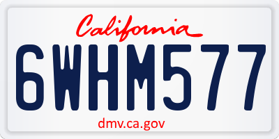 CA license plate 6WHM577